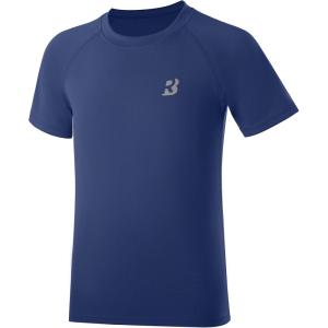 image:imageRoadbox Boys Rash Guard Swim Shirt UPF 50 Sun Protection Short Sleeve Quick Dry Rashguard Water Shirt for KidsDeep Ocean Blue