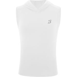 image:imageRoadbox Boys Tank Tops Athletic Compression Hoodie Shirts Sleeveless Quick Dry Sport Workout Active TShirt for Kids YouthWhite