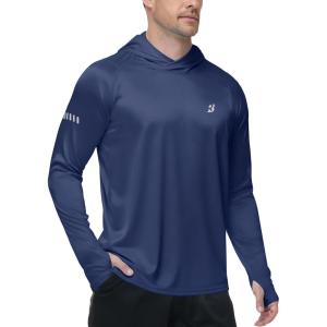 image:imageRoadbox Mens UPF 50 Sun Protection Hoodie UV Long Sleeve Fishing Shirts Lightweight Swim Rash Guard for Outdoor HikingDeep Blue