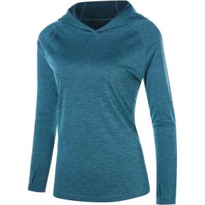 image:imageRoadbox Womens UPF 50 Sun Protection Hoodie Long Sleeve Hiking Fishing Hooded Shirt Lightweight Outdoor UV Rash Guard01dark Blue