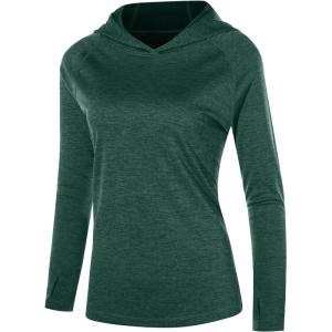 image:imageRoadbox Womens UPF 50 Sun Protection Hoodie Long Sleeve Hiking Fishing Hooded Shirt Lightweight Outdoor UV Rash Guard01dark Green