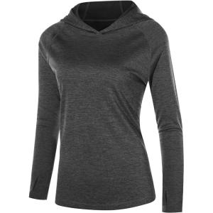 image:imageRoadbox Womens UPF 50 Sun Protection Hoodie Long Sleeve Hiking Fishing Hooded Shirt Lightweight Outdoor UV Rash Guard01dark Grey