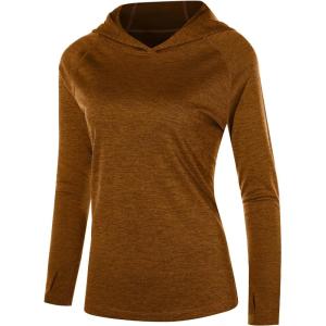 image:imageRoadbox Womens UPF 50 Sun Protection Hoodie Long Sleeve Hiking Fishing Hooded Shirt Lightweight Outdoor UV Rash Guard01orange