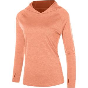image:imageRoadbox Womens UPF 50 Sun Protection Hoodie Long Sleeve Hiking Fishing Hooded Shirt Lightweight Outdoor UV Rash Guard01salmon Pink