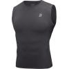 image:imageRoadbox Mens Sleeveless Compression Shirt Athletic Workout Tank Tops Sports Running Slimming Base LayerCement Gray