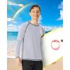 image:imageRoadbox Mens Sun Protection Swim Shirt Long Sleeve UPF 50 Rash Guard QuickDry Fishing Shirts for Beach Surfing HikingEco Gray