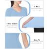 image:imageRoadbox Womens Compression Shirt Short Sleeve V Neck Workout Tops Quick Dry Athletic Gym Base Layer for Yoga Running SportsLight Blue Grey