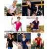 image:imageRoadbox Womens Compression Shirt Short Sleeve V Neck Workout Tops Quick Dry Athletic Gym Base Layer for Yoga Running SportsPink