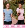 image:imageRoadbox Womens Compression Shirt Short Sleeve V Neck Workout Tops Quick Dry Athletic Gym Base Layer for Yoga Running SportsPink