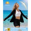 image:imageRoadbox Womens Sun Protection Hoodie Jacket UPF 50 SPF Lightweight Long Sleeve Full Zip Workout Shirts for Hiking Running01 Black