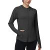 image:imageRoadbox Womens Sun Protection Hoodie Jacket UPF 50 SPF Lightweight Long Sleeve Full Zip Workout Shirts for Hiking Running01 Black