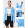image:imageRoadbox Womens Sun Protection Hoodie Jacket UPF 50 SPF Lightweight Long Sleeve Full Zip Workout Shirts for Hiking Running03 Blue