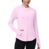 image:imageRoadbox Womens Sun Protection Hoodie Jacket UPF 50 SPF Lightweight Long Sleeve Full Zip Workout Shirts for Hiking Running05 Pink