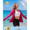 image:imageRoadbox Womens Sun Protection Hoodie Jacket UPF 50 SPF Lightweight Long Sleeve Full Zip Workout Shirts for Hiking Running06 Red