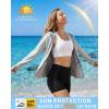 image:imageRoadbox Womens Sun Protection Hoodie Jacket UPF 50 SPF Lightweight Long Sleeve Full Zip Workout Shirts for Hiking Running08 Gray