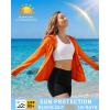 image:imageRoadbox Womens Sun Protection Hoodie Jacket UPF 50 SPF Lightweight Long Sleeve Full Zip Workout Shirts for Hiking Running12 Orange
