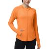 image:imageRoadbox Womens Sun Protection Hoodie Jacket UPF 50 SPF Lightweight Long Sleeve Full Zip Workout Shirts for Hiking Running12 Orange