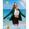 image:imageRoadbox Womens Sun Protection Hoodie Jacket UPF 50 SPF Lightweight Long Sleeve Full Zip Workout Shirts for Hiking Running13 Dark Green