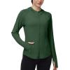image:imageRoadbox Womens Sun Protection Hoodie Jacket UPF 50 SPF Lightweight Long Sleeve Full Zip Workout Shirts for Hiking Running13 Dark Green