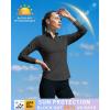 image:imageRoadbox Womens UPF 50 14 Zip Pullover Long Sleeve Sun Protection Rash Guard Shirts Quick Dry Workout Hiking Golf Tops01black