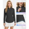 image:imageRoadbox Womens UPF 50 14 Zip Pullover Long Sleeve Sun Protection Rash Guard Shirts Quick Dry Workout Hiking Golf Tops01black