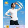 image:imageRoadbox Womens UPF 50 14 Zip Pullover Long Sleeve Sun Protection Rash Guard Shirts Quick Dry Workout Hiking Golf Tops02white