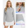 image:imageRoadbox Womens UPF 50 14 Zip Pullover Long Sleeve Sun Protection Rash Guard Shirts Quick Dry Workout Hiking Golf Tops05grey