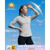 image:imageRoadbox Womens UPF 50 14 Zip Pullover Long Sleeve Sun Protection Rash Guard Shirts Quick Dry Workout Hiking Golf Tops05grey