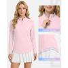 image:imageRoadbox Womens UPF 50 14 Zip Pullover Long Sleeve Sun Protection Rash Guard Shirts Quick Dry Workout Hiking Golf Tops06pink