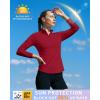 image:imageRoadbox Womens UPF 50 14 Zip Pullover Long Sleeve Sun Protection Rash Guard Shirts Quick Dry Workout Hiking Golf Tops07red