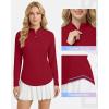 image:imageRoadbox Womens UPF 50 14 Zip Pullover Long Sleeve Sun Protection Rash Guard Shirts Quick Dry Workout Hiking Golf Tops07red