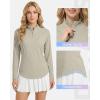image:imageRoadbox Womens UPF 50 14 Zip Pullover Long Sleeve Sun Protection Rash Guard Shirts Quick Dry Workout Hiking Golf Tops08khaki