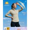 image:imageRoadbox Womens UPF 50 14 Zip Pullover Long Sleeve Sun Protection Rash Guard Shirts Quick Dry Workout Hiking Golf Tops08khaki
