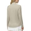 image:imageRoadbox Womens UPF 50 14 Zip Pullover Long Sleeve Sun Protection Rash Guard Shirts Quick Dry Workout Hiking Golf Tops08khaki