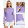 image:imageRoadbox Womens UPF 50 14 Zip Pullover Long Sleeve Sun Protection Rash Guard Shirts Quick Dry Workout Hiking Golf Tops09purple