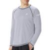 image:imageRoadbox Mens Sun Protection Swim Shirt Long Sleeve UPF 50 Rash Guard QuickDry Fishing Shirts for Beach Surfing HikingEco Gray