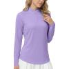 image:imageRoadbox Womens UPF 50 14 Zip Pullover Long Sleeve Sun Protection Rash Guard Shirts Quick Dry Workout Hiking Golf Tops09purple