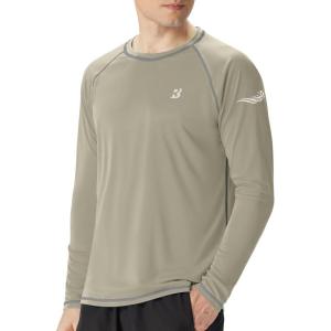 image:imageRoadbox Mens Sun Protection Swim Shirt Long Sleeve UPF 50 Rash Guard QuickDry Fishing Shirts for Beach Surfing HikingBrown