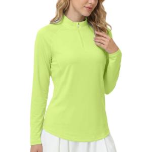 image:imageRoadbox Womens UPF 50 14 Zip Pullover Long Sleeve Sun Protection Rash Guard Shirts Quick Dry Workout Hiking Golf Tops10yellow