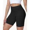 image:imageRoadbox Womens Biker Shorts No Front Seam 358 High Waisted Tummy Control Volleyball Yoga Workout Gym Spandex ShortsBlack
