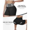image:imageRoadbox Womens Biker Shorts No Front Seam 358 High Waisted Tummy Control Volleyball Yoga Workout Gym Spandex ShortsBlack