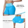 image:imageRoadbox Womens Biker Shorts No Front Seam 358 High Waisted Tummy Control Volleyball Yoga Workout Gym Spandex ShortsBlue