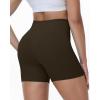 image:imageRoadbox Womens Biker Shorts No Front Seam 358 High Waisted Tummy Control Volleyball Yoga Workout Gym Spandex ShortsBrown