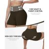 image:imageRoadbox Womens Biker Shorts No Front Seam 358 High Waisted Tummy Control Volleyball Yoga Workout Gym Spandex ShortsBrown