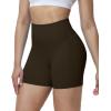 image:imageRoadbox Womens Biker Shorts No Front Seam 358 High Waisted Tummy Control Volleyball Yoga Workout Gym Spandex ShortsBrown