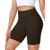 image:imageRoadbox Womens Biker Shorts No Front Seam 358 High Waisted Tummy Control Volleyball Yoga Workout Gym Spandex ShortsBrown