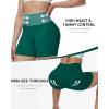 image:imageRoadbox Womens Biker Shorts No Front Seam 358 High Waisted Tummy Control Volleyball Yoga Workout Gym Spandex ShortsEmerald Green