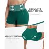 image:imageRoadbox Womens Biker Shorts No Front Seam 358 High Waisted Tummy Control Volleyball Yoga Workout Gym Spandex ShortsEmerald Green
