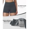 image:imageRoadbox Womens Biker Shorts No Front Seam 358 High Waisted Tummy Control Volleyball Yoga Workout Gym Spandex ShortsGray