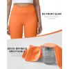 image:imageRoadbox Womens Biker Shorts No Front Seam 358 High Waisted Tummy Control Volleyball Yoga Workout Gym Spandex ShortsOrange